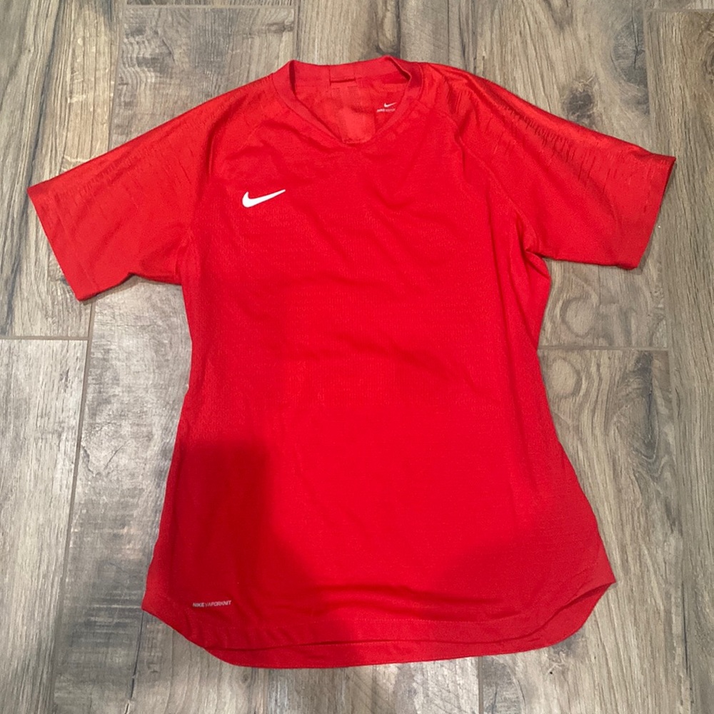 Nike red workout top.